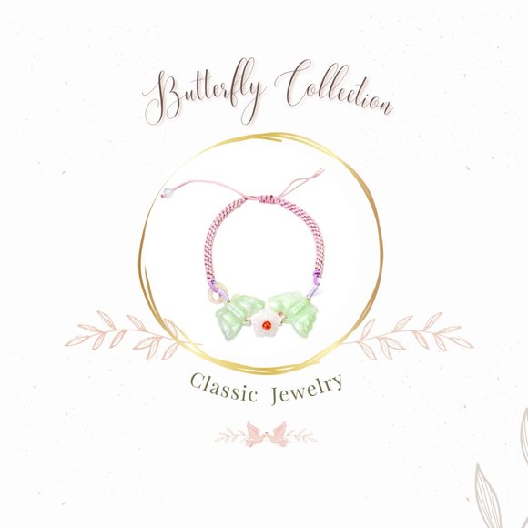Free-Spirited Double Butterfly Handmade Jade Bracelet - Picture 1 of 3